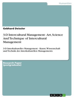 cover image of 3-D Intercultural Management--Art, Science and Technique of Intercultural Management